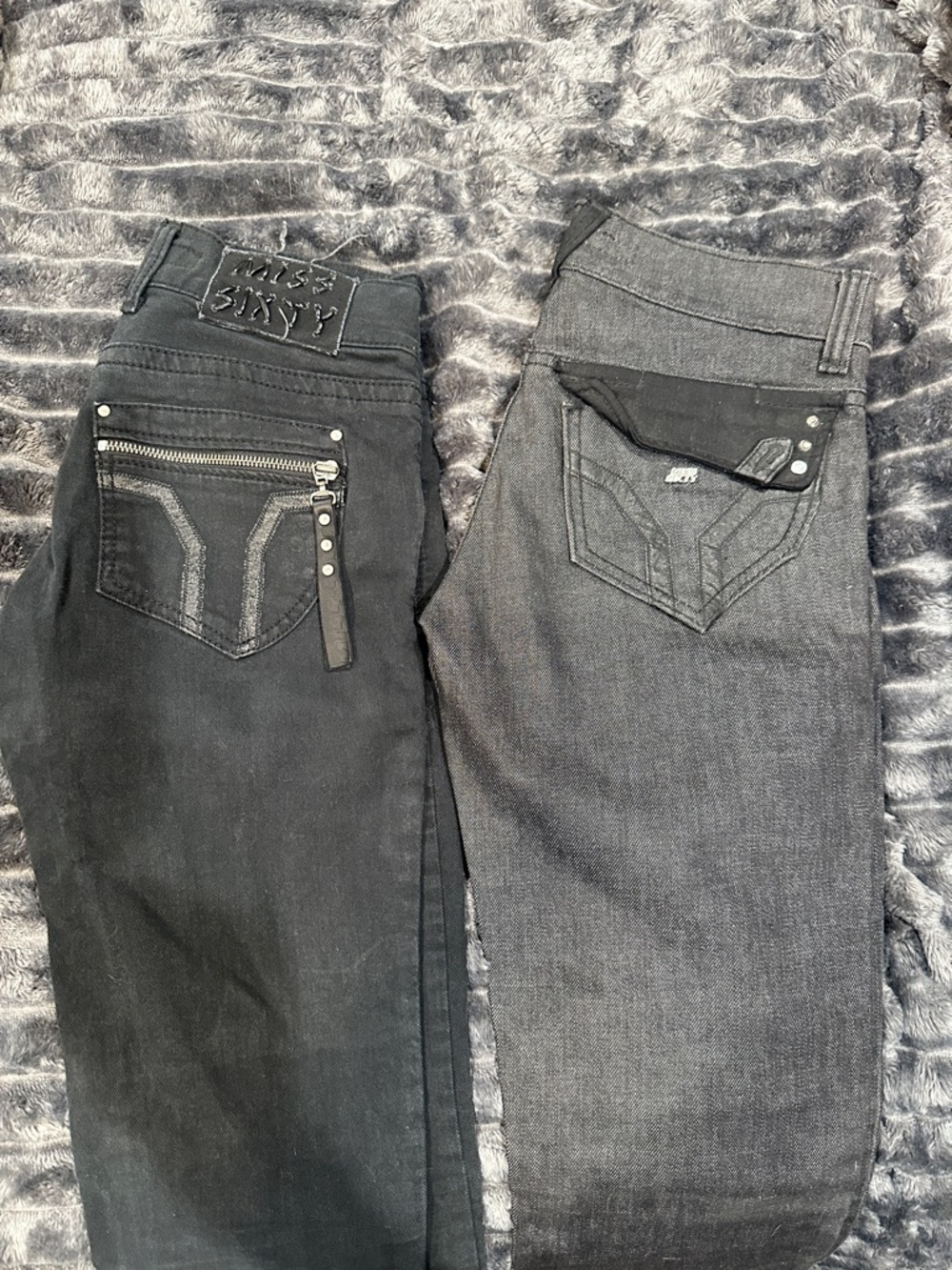 Miss Sixty Two-Tone Black & Charcoal Skinny Jeans
